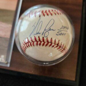 Nolan Ryan 5,000th Strikeout autographed baseball with picture on plaque
